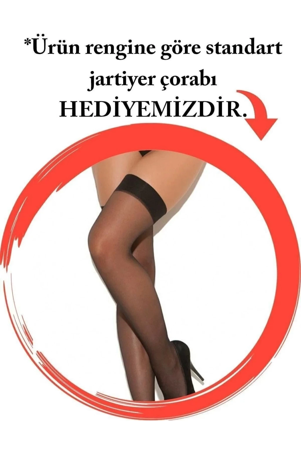 Siyah Özel Bölgesi Açık Dantelli Jartiyerli Gecelik TM1268 - 4